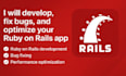develop and fix any bugs on ruby on rails, ror and rails