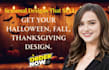 design seasonal etsy shop banners and branding for halloween, fall, thanksgiving
