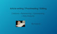write research articles, edit documents, proofread