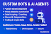 build ai agents, scraping bot, discord bot, telegram bot, facebook bot