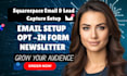 setup email marketing, opt in forms and lead capture on squarespace