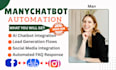 do manychat ai chatbot automation,facebook, whatsapp,auto reply api integration