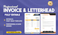 create professional editable invoice and letterhead templates in 2 hr