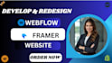 develop modern responsive webflow wesbite fix issues redesign expert webflow cms