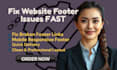 fix website footer layout, links, and mobile footer issues