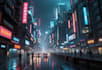 create a cyberpunk futuristic city art