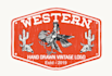 design vintage western hand drawn logo and t shirt