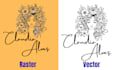 redraw, vectorize and recreate logo from image