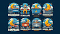 design luxury wonderful dumpsters logo with free source files