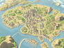 do map layout design, map rendering, game map design, map concept art, city map