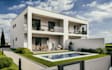 build house from google map, pool villa rendering, lounge chair,3d facade design