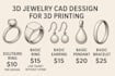 design casting ready 3d jewelry cad for printing and casting