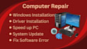 repair, fix a windows computer, macbook remotely, or install software