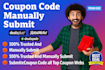 manually submit coupon to 50 popular deal sites coupon code submission