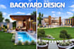 create 3d backyard landscape design and photorealistic renders