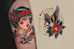 create custom logo old school traditional tattoo design