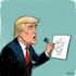 drawing a political or satirical cartoon