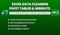 clean excel data, pivot tables, and insights