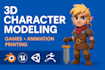 create custom 3d characters for games, animation, and 3d printing