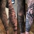 create a full sleeve realistic tattoo design