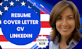 write, edit your CV, resume, cover letter and linkedin profile