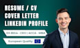 write an ats optimized CV, resume, cover letter, and optimize linkedin profile