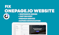 fix onepage io website, onepage io issues, onepage io bugs, redesign onepage io