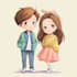 draw cute couple chibi illustration