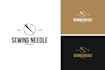 design a creative tailor logo with scissors and thread concept