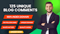 create 125 high quality manual blog comments for SEO