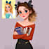 do cute disney cartoon portrait