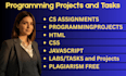 do computer science assigned, java, cpp,sql python programming task and projects