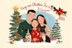 draw cute beautiful christmas card illustration