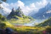 draw fantasy landscape or enviroment art