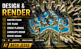 render 2d 3d master plan site plan urban landscape design urban planning estate