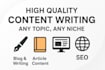 write high quality content on any topic you need