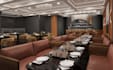 render 3d restaurant design,eatery realistic image, bar interior,coffee,lighting