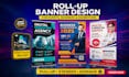 design professional roll up banner, pull up banner, standee, and signage