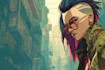 illustrate you as a cyberpunk style character