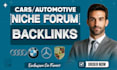 create car automotive niche forum link postings