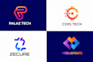 design high tech, crypto security and technology logo