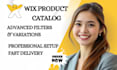 design and organize professional wix product catalog with SEO, filters