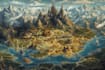 illustrate a mesmerizing fantasy map illustration