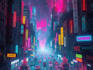 do cyberpunk futuristic city art
