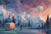 create polygonal and low poly illustrations
