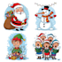 do a christmas caricatures, winter holidays cartoons