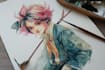 draw handmade watercolor portrait