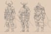 make sketch a concept art and fantasy creature