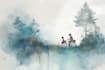 drawing handmade watercolor illustration