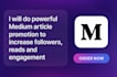 do viral medium article promotion, medium followers